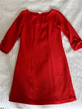 Boden Red Textured Shift Dress 4p